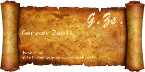 Gerzon Zsolt névjegykártya